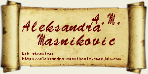 Aleksandra Masniković vizit kartica